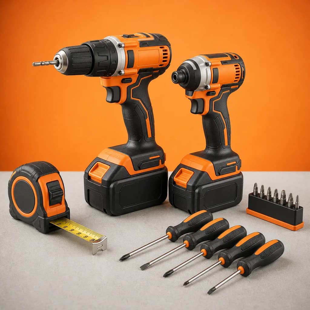 Power drill and tool set